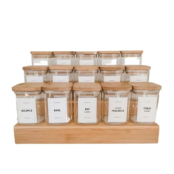 Essential 12 Pack Glass Spice Jars