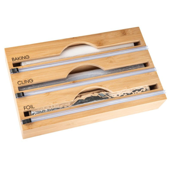 Bamboo Food Wrap Dispenser 3 Inserts